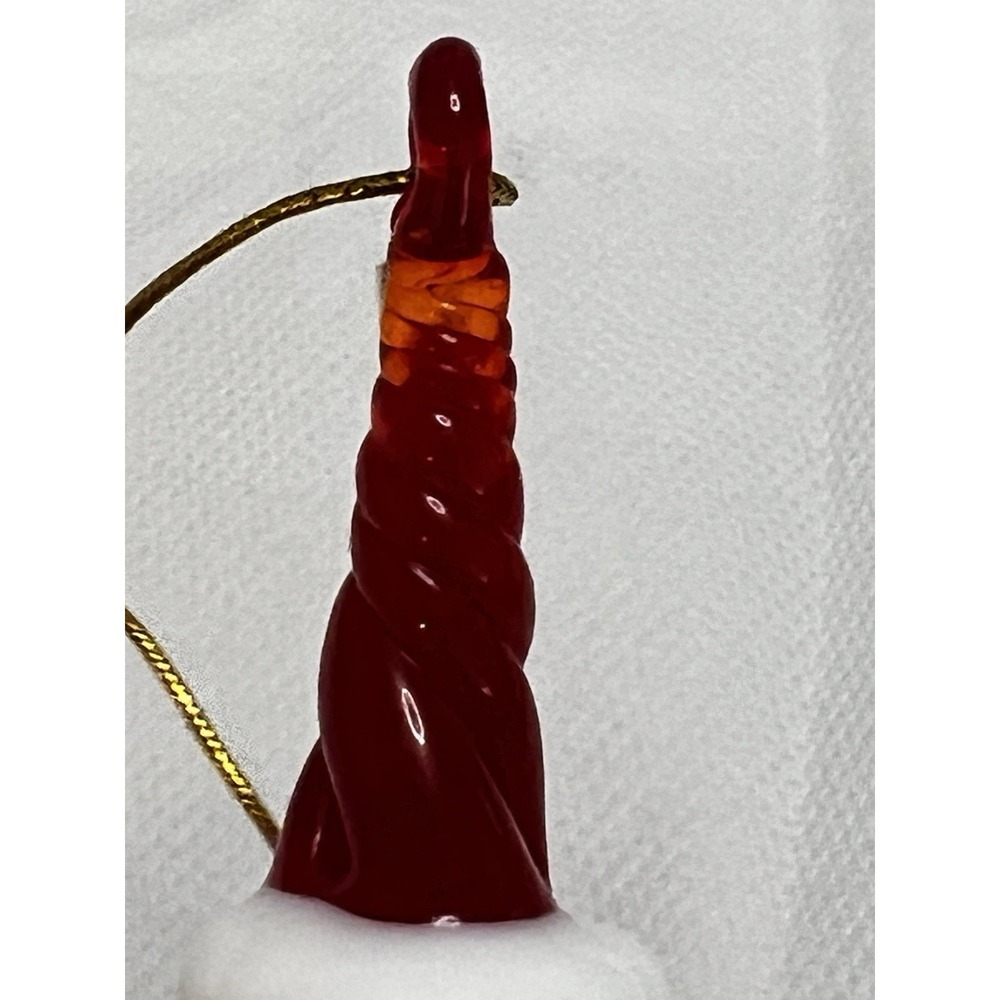 Art Glass Santa Christmas Ornament Red White Swirl Hand Blown Holiday Kitsch Vtg - Picture 6 of 9